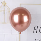 Set 12 Baloane, Flippy, din Latex Chrome, 25 cm, Roz-Auriu - vivimall.ro