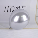 Set 12 Baloane, Flippy, din Latex Chrome, 25 cm, Argintiu - vivimall.ro