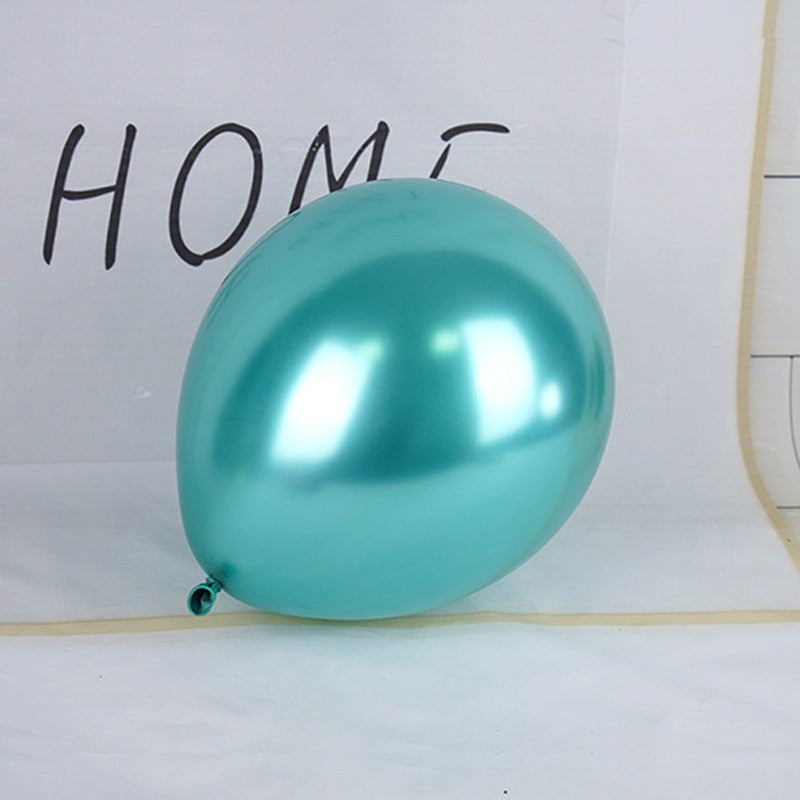 Set 12 Baloane, Flippy, din Latex Chrome, 25 cm, Turcoaz - vivimall.ro