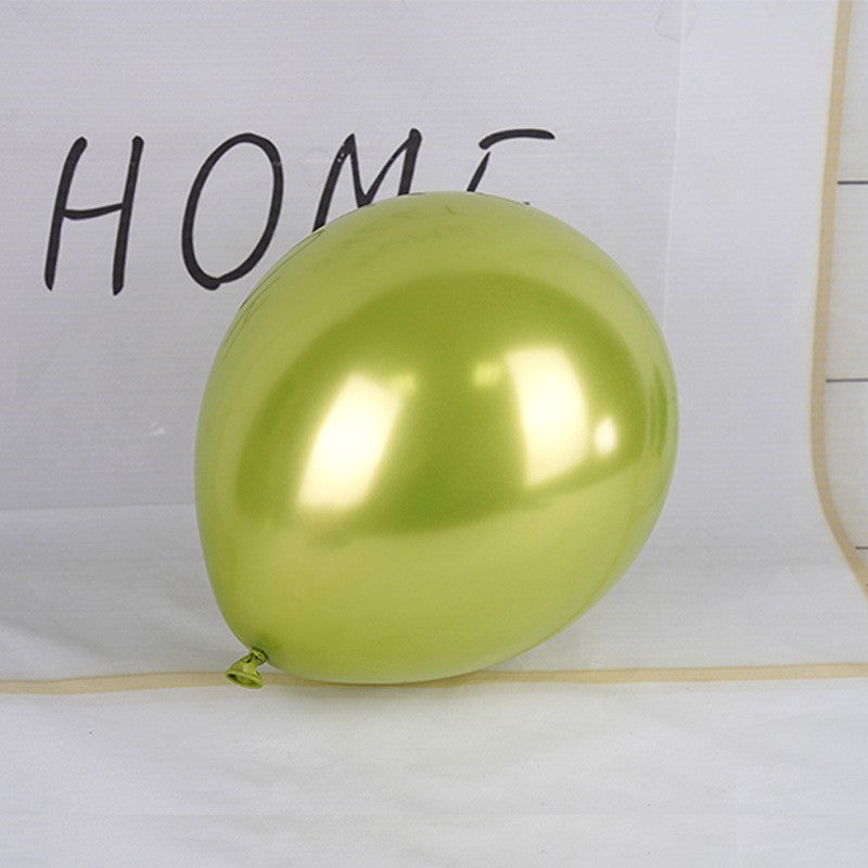 Set 12 Baloane, Flippy, din Latex Chrome, 25 cm, Verde Lime - vivimall.ro