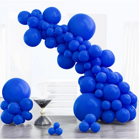 Set 12 Baloane, Flippy, din Latex Standard, 30 cm, Albastru - vivimall.ro