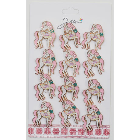 Set 12 Brose Martisor pentru Copii Unicorn cu Par Roz Esti Unica - vivimall.ro