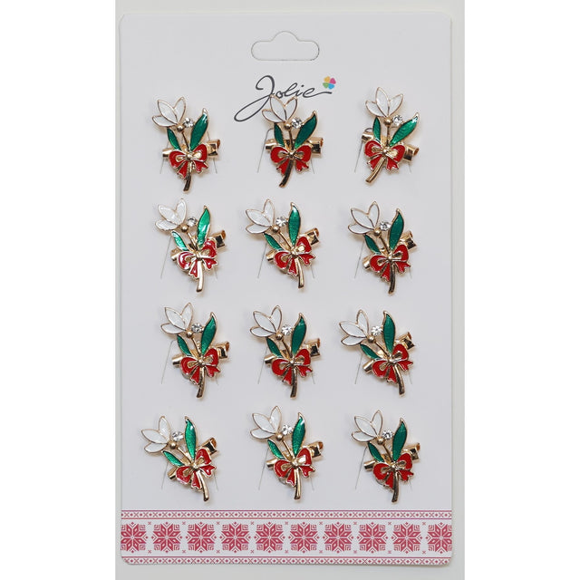 Set 12 Brose Martisor Primavara Floare Cu Fundita - vivimall.ro