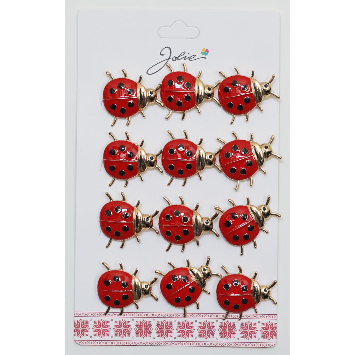 Set 12 Broșe Mărțișor Buburuză Mare | Jolie - vivimall.ro