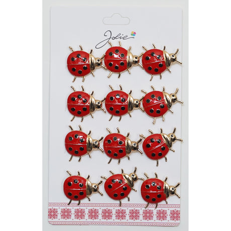 Set 12 Broșe Mărțișor Buburuză Mare | Jolie - vivimall.ro