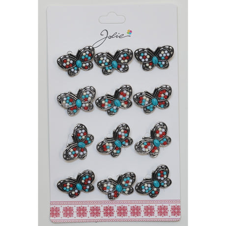 Set 12 Brose Martisor Primavara Fluture Cu Pietre - vivimall.ro