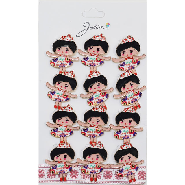 Set 12 Brose Martisor pentru Copii Fetita cu Coronita - vivimall.ro