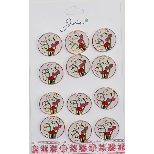 Set 12 Brose Martisor pentru Copii Fluture Luna Flori Ciuperci - vivimall.ro