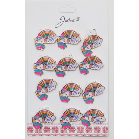 Set 12 Brose Martisor pentru Copii Unicorn Curcubeu - vivimall.ro