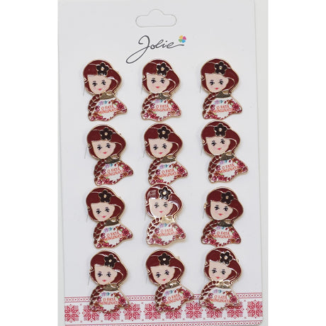 Set 12 Broșe Mărțișor Mesaj „O Fată Minunată” | Jolie - vivimall.ro