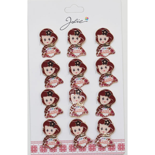 Set 12 Broșe Mărțișor Mesaj „O Fată Minunată” | Jolie - vivimall.ro