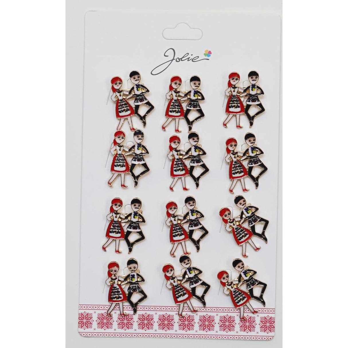 Set 12 Brose Martisor Primavara Cuplu Dansatori Traditional - vivimall.ro