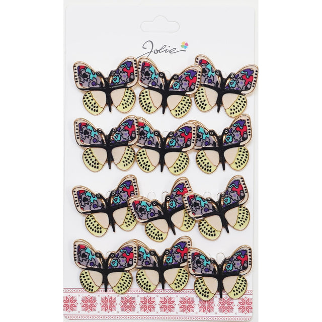 Set 12 Brose Martisor Primavara Fluture cu Aripi Deschise - vivimall.ro