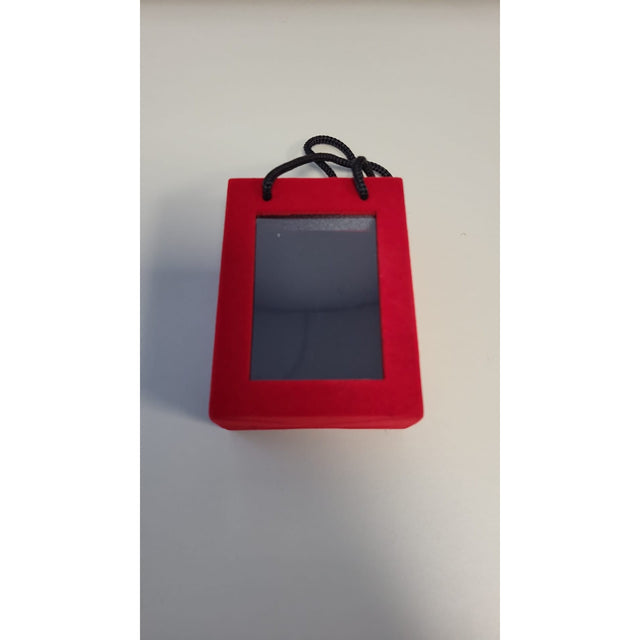 Set 12 Cutii de Bijuterii, Catifea rosie, Model Gentuta, 6,5 x 8,5 cm - vivimall.ro