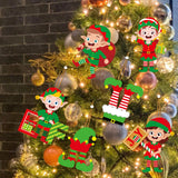 Set 12 Decoratiuni de Craciun din Lemn, Vivimall, cu Snur pentru Agatare in Brad, Model Caciulite 6.3x5.2 cm si Pantaloni 6.3x6 cm, Multicolor - vivimall.ro