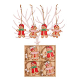 Set 12 Decoratiuni de Craciun din Lemn, Vivimall, cu Snur pentru Agatare in Brad, Model Prajituri, Dimensiuni Diferite, 2 Modele, Multicolor - vivimall.ro