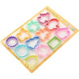 Set 12 forme pentru prajituri Vivimall, material polipropilena, diverse forme, pentru orice ocazie,  adancime 1.6 cm, 23.3 x 33.5 x 1.8 cm, multicolor - vivimall.ro