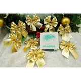 Set 12 fundite pentru brad, Aurii, 6 x 8 cm, din poliester, Vivimall - vivimall.ro