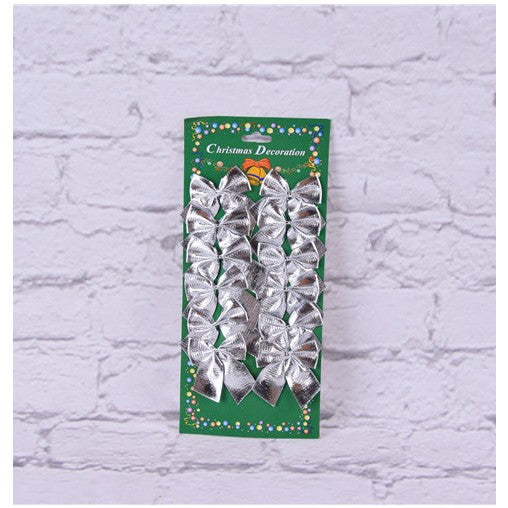 Set 12 Fundite pentru Brad, Vivimall, 5.5 cm, din Poliester, Argintiu - vivimall.ro