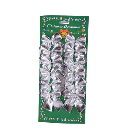 Set 12 Fundite pentru Brad, Vivimall, 5.5 cm, din Poliester, Argintiu - vivimall.ro