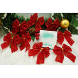 Set 12 fundite pentru brad, Rosii, 6 x 8 cm, din poliester, Vivimall - vivimall.ro