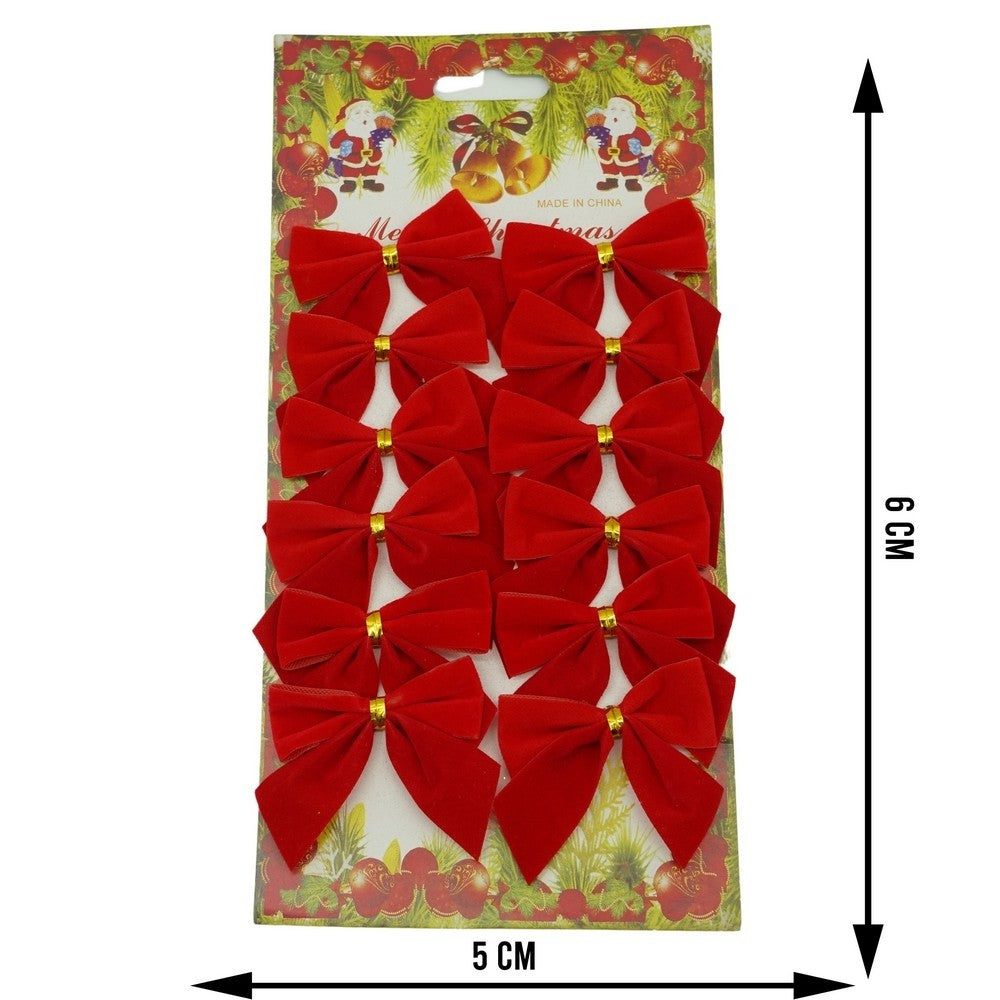 Set 12 fundite pentru brad, Rosii, 6 x 8 cm, din poliester, Vivimall - vivimall.ro