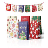 Set 12 Pungi de Cadou, Flippy, Tema Craciun, cu Motive Festive, 12 Stickere Incluse, 22 x 12 x 8 cm, din Hartie, Multicolor - vivimall.ro