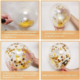 Set 16 Baloane Din Latex, 30 Cm, Alb, Auriu, Confetti, 2.8 G - vivimall.ro