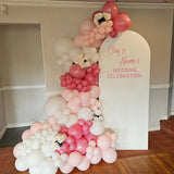 Set 16 Baloane din Latex Metalizate, Vivimall, Model Party, 30 cm, Alb, Roz, Roz Chrome, Transparent Confetti 2.8 g - vivimall.ro