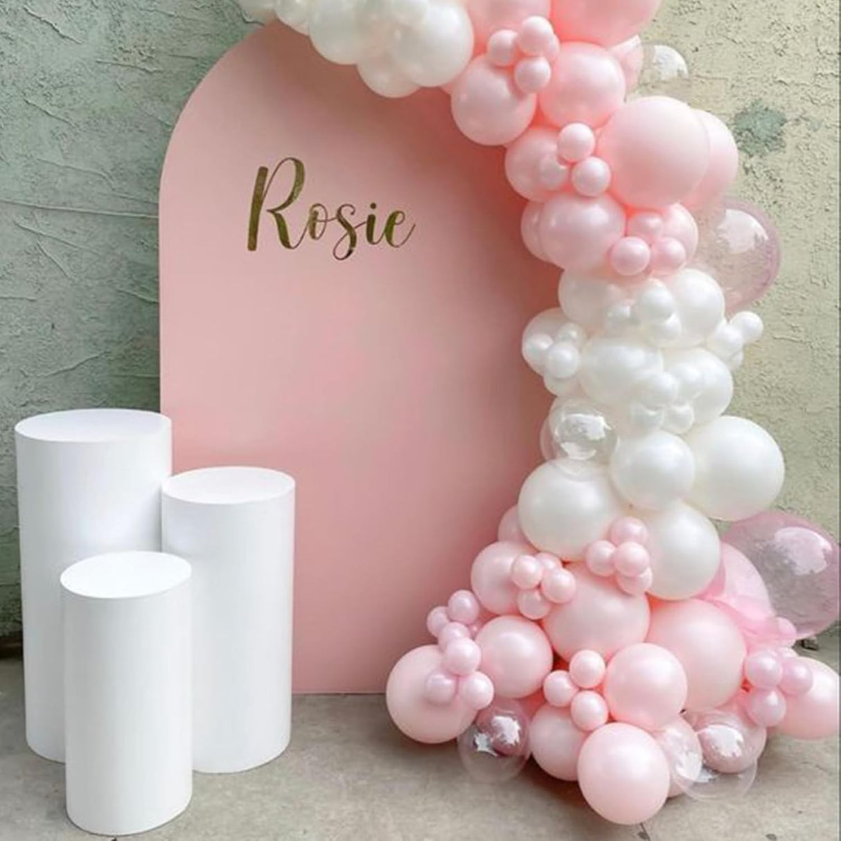 Set 16 Baloane Din Latex Metalizate, 30 Cm, Alb, Roz, Roz Chrome, Confetti 2.8 G - vivimall.ro