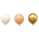 Set 16 Baloane din Latex Metalizate, Vivimall, Model Party, 30 cm, Auriu, Bej Inchis si Deschis, 2.8 g - vivimall.ro