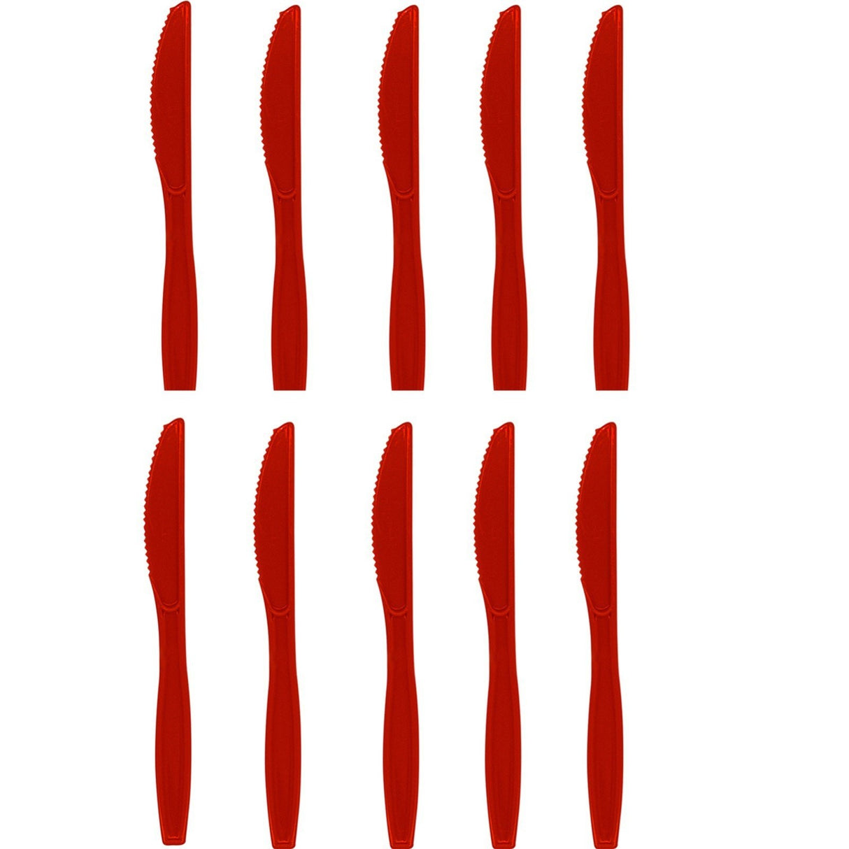 Set 16 Cutite de Unica Folosinta, Vivimall, din Plastic, 15 cm, Rosu - vivimall.ro