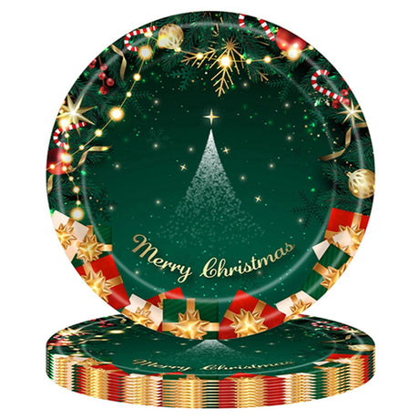Set 16 Farfurii De Unica Folosinta De Craciun 18 Cm | XmasSet - vivimall.ro