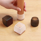 Set 16 Protectii pentru Picioare Scaun si Podea, Vivimall, Universale din Silicon, Model Patrat, Alb Transparent - vivimall.ro