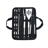 Set 16 Ustensile Pentru Gratar, Din Otel Inoxidabil, Geanta Oxford, Argintiu - vivimall.ro