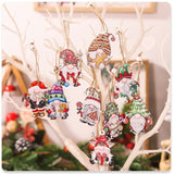 Set 18 Decoratiuni De Craciun Din Lemn, Cu Snur Pentru Agatare In Brad, Diferite Dimensiuni - vivimall.ro