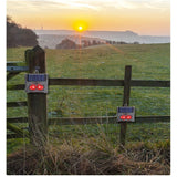 Set 2 Aparate Solare LED cu Ultrasunete, Vivimall, Repelent pentru Animale Mari si Mici, Lumina Rosie si Alba, Anti Rozatoare, Anti Insecte, Frecventa 9-36KHZ, 10.2 x 10.6 x 2.8 cm, Negru - vivimall.ro