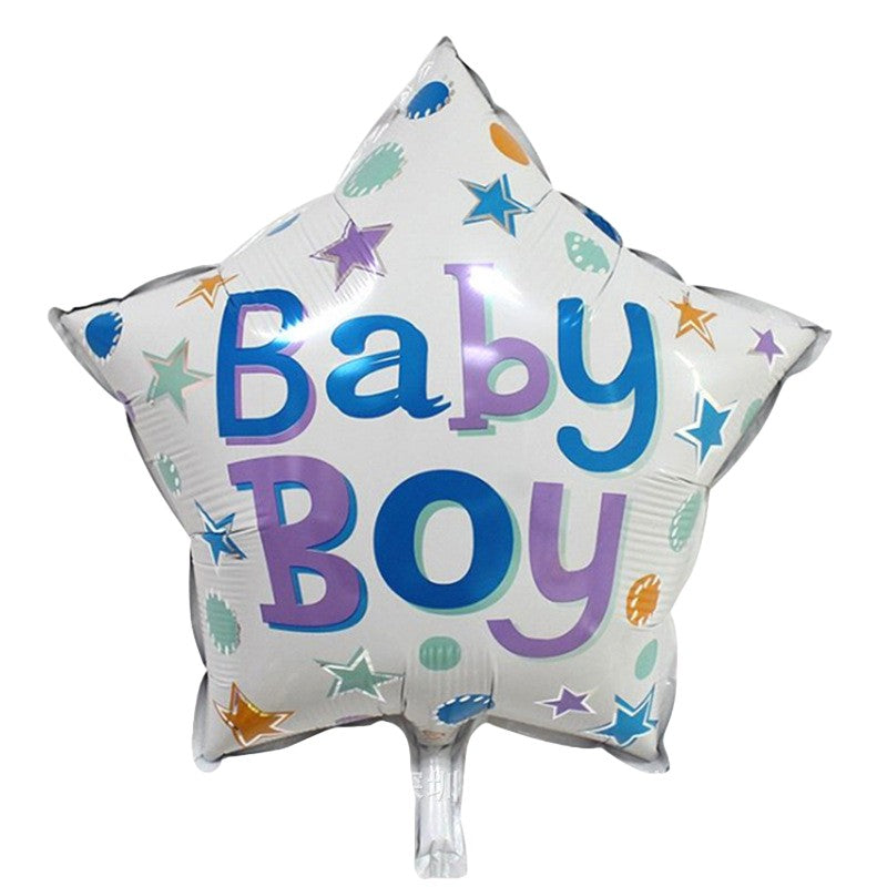 Set 2 Baloane din Folie Metalizata, Vivimall, Figurine Stea si Cerc, Tema Botez Baietel, 45 cm, Ambalaj Individual, Pai Inclus, Umflare cu Aer sau Heliu, Albastru - vivimall.ro