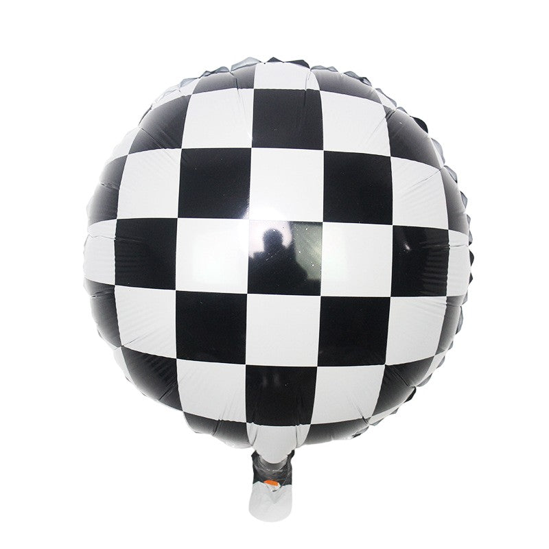 Set 2 Baloane din Folie Metalizata, Vivimall, Figurine Cerc si Casca, Model Curse, 75-80 cm cm, Ambalaj Individual, Pai Inclus, Umflare cu Aer sau Heliu, Multicolor - vivimall.ro