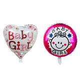 Set 2 Baloane din Folie Metalizata, Vivimall, Figurine Inima si Cerc, Tema Botez Fetita, 45 cm, Ambalaj Individual, Pai Inclus, Umflare cu Aer sau Heliu, Roz - vivimall.ro