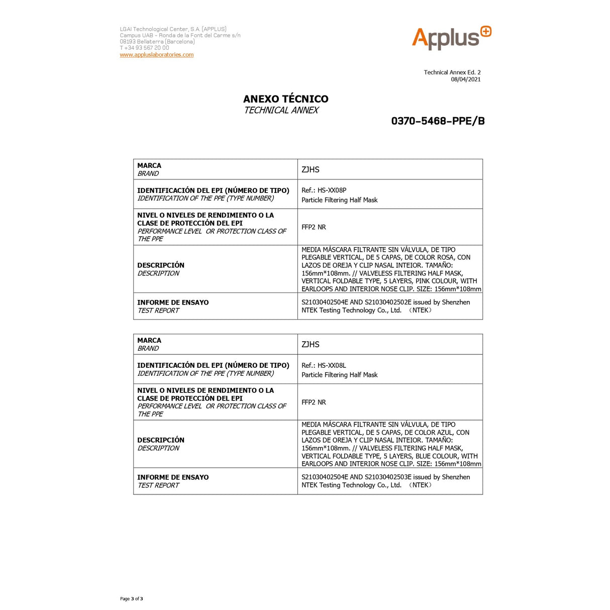 Set 2 Bucati Masca De Protectie Faciala, De Unica Folosinta Pentru Adulti, Ffp2, Kn95 Ce 0370, 5 Straturi, Nesterila, Ambalaj Individual