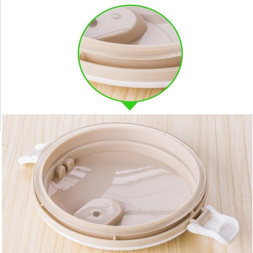 Set 2 Caserole pentru alimente Vivimall, lunch box, 1400 ml, otel inoxidabil, maner, valva aerisire, 15.5 x 15 cm, inchidere etansa, multicolor - vivimall.ro