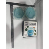 Set 2 caserole rotunde pliabile Vivimall, din silicon, rezistenta la temperaturi ridicate, usor de depozitat si curatat, 500 si 800 ml, utilizare in cuptorul cu microunde, albastra - vivimall.ro