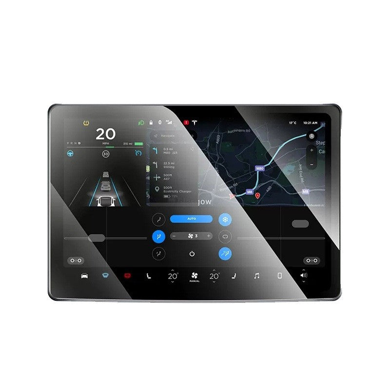 Set 2 Folii de Sticla Securizata, Flippy, Compatibila cu Tesla Model 3 / Tesla Model Y, Ecran Frontal si Spate, 4K Ultra HD, Anti-amprenta, 2.5D, Transparent - vivimall.ro