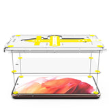 Set 2 folii Sticla Securizata cu sistem de montare usor si rapid Flippy compatibil cu Apple iPhone 13 Pro Max Transparent - vivimall.ro