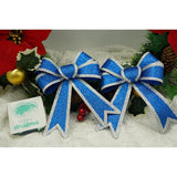 Set 2 fundite pentru brad, Albastre, cu margini argintii, 13 x 18 cm, PVC, Flippy - vivimall.ro