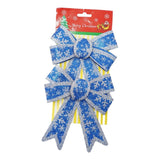 Set 2 fundite pentru brad, Albastre, model de nea, cu margini argintii, 13 x 18 cm, PVC, Flippy - vivimall.ro