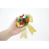 Set 2 fundite pentru brad, Aurii, decorate, cu sclipici, 14 x 19 cm, din poliester, Vivimall - vivimall.ro