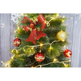 Set 2 fundite pentru brad, Rosii, decorate, cu sclipici, 14 x 19 cm, din poliester, Vivimall - vivimall.ro