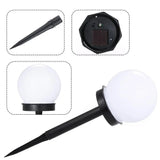 Set 2 Lampi Solare Led, Forma Sferica, Tip Glob, Diametru 10 Cm, Alb Cald - vivimall.ro
